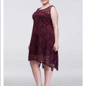 Maroon Lace Sleeveless Dress